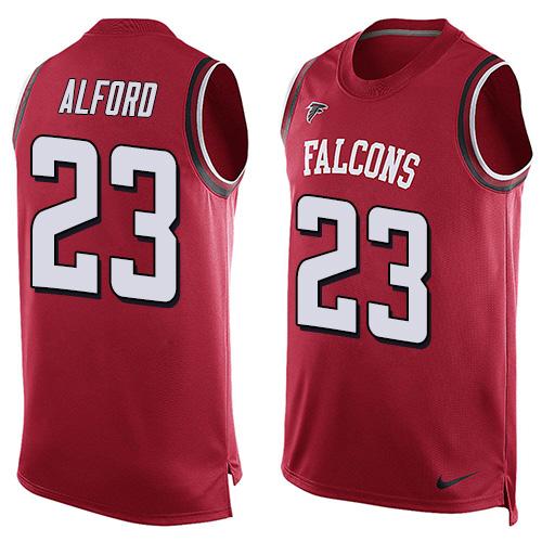 Nike Falcons #23 Robert Alford Red Team Color Men's Stitched NFL Limited Tank Top Jersey